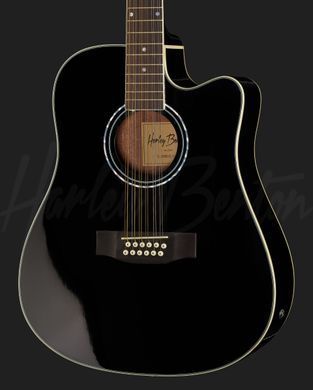 Harley Benton D-200CE-12BK - Электроакустическая гитара 12-струнная, Черный