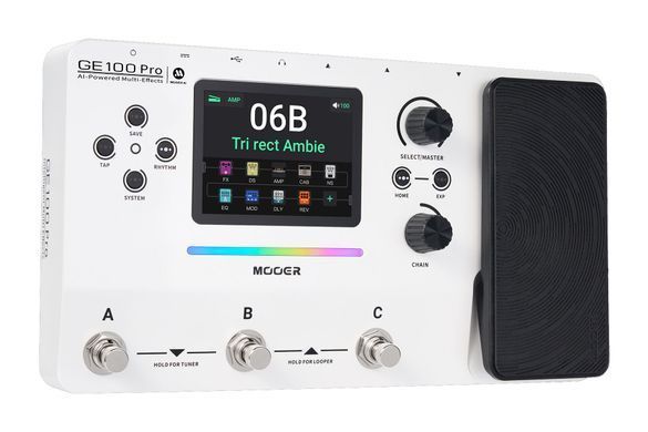 Mooer GE100 Pro - гітарний процесор ефектів, Білий