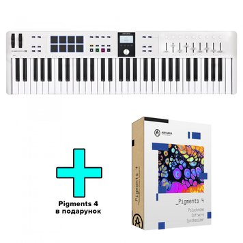 Arturia KeyLab Essential 61 mk3 (White) + Arturia Pigments, Білий