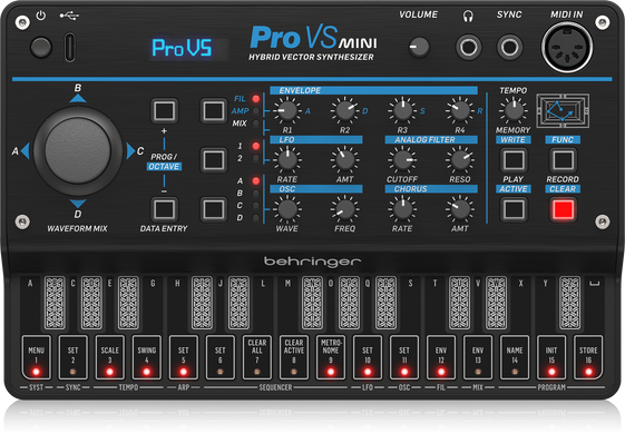 BEHRINGER PRO VS MINI - гибридный синтезатор, Черный