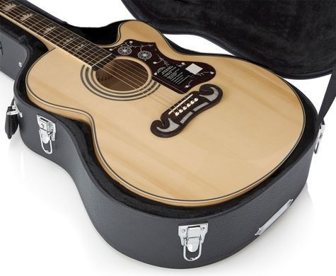 GATOR GW-JUMBO Jumbo Acoustic Guitar Deluxe Wood Case - кейс для акустической гитары, Черный