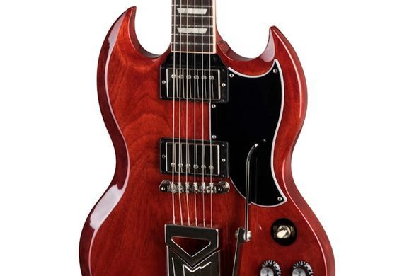 Gibson SG Standard '61 Sideways Vibrola Vintage Cherry - Электрогитара, Красный