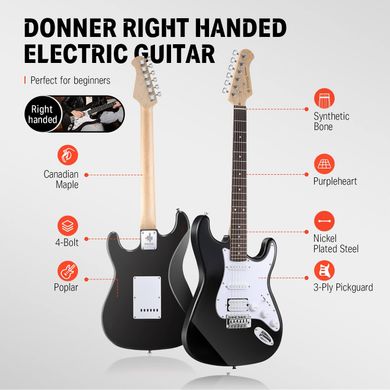 Donner Music DST-100 Electric Guitar Kit Black, Черный