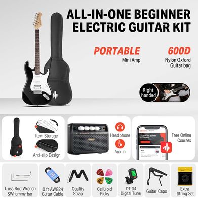 Donner Music DST-100 Electric Guitar Kit Black, Черный