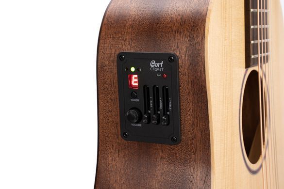CORT EARTH MINI E Adirondack (Open Pore) - электроакустическая гитара, Натуральный
