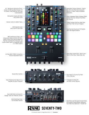 Rane DJ SEVENTYTWO - DJ-микшер, Черный