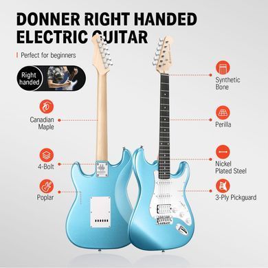 Donner Music DST-100 Electric Guitar Kit Lake Blue - Электрогитара, Голубой