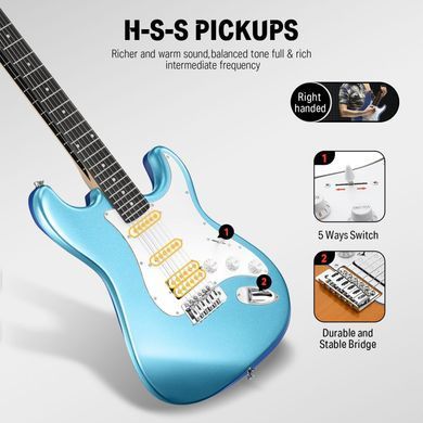 Donner Music DST-100 Electric Guitar Kit Lake Blue - Электрогитара, Голубой
