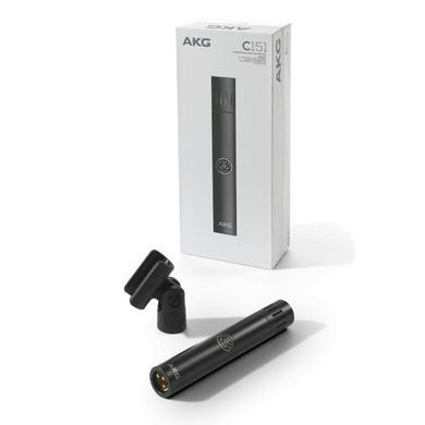 AKG C151 - Інструментальний професійний мікрофон з малою діафрагмою та кардіоїдою для запису інструментів та стрімів, Черный