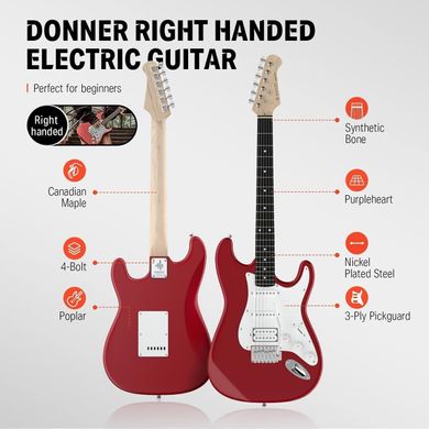 Donner Music DST-100 Electric Guitar Kit Red, Красный