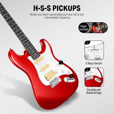 Donner Music DST-100 Electric Guitar Kit Red, Червоний