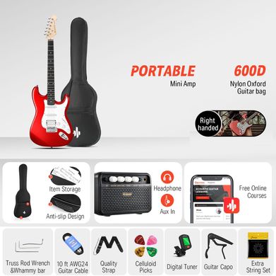 Donner Music DST-100 Electric Guitar Kit Red, Красный