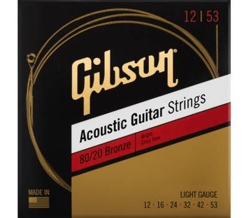 GIBSON SAG-BRW12 80/20 BRONZE ACOUSTIC GUITAR STRINGS LIGHT