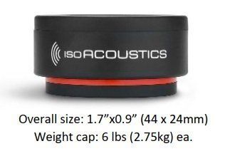 IsoAcoustics ISO-PUCK-Mini (8 шт.) - професійні ізоляційні елементи для акустичних систем, Черный