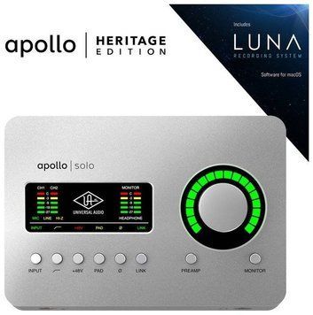UNIVERSAL AUDIO Apollo Solo Heritage Edition (Desktop/Mac/Win/TB3), Сріблястий