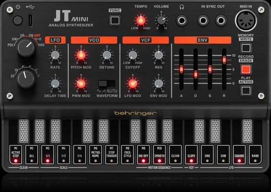 Behringer JT MINI - аналоговий поліфонічний синтезатор, Черный