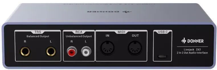 DONNER MUSIC Livejack 2x2-аудиоинтерфейс, Белый