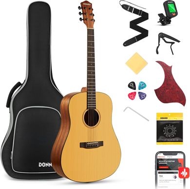 Donner Music Acoustic Guitar 41 Inch Full-size EC983, Натуральный