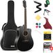 Donner Music Acoustic Guitar Cutaway Black EC1129, Черный