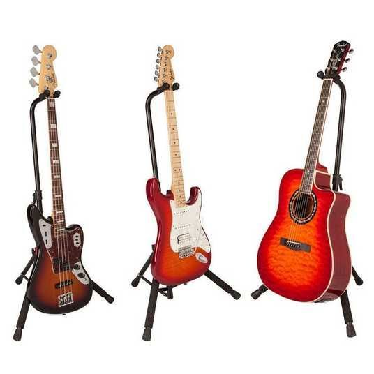 FENDER DELUXE HANGING GUITAR STAND BLACK/RED - SOUNDSTORE