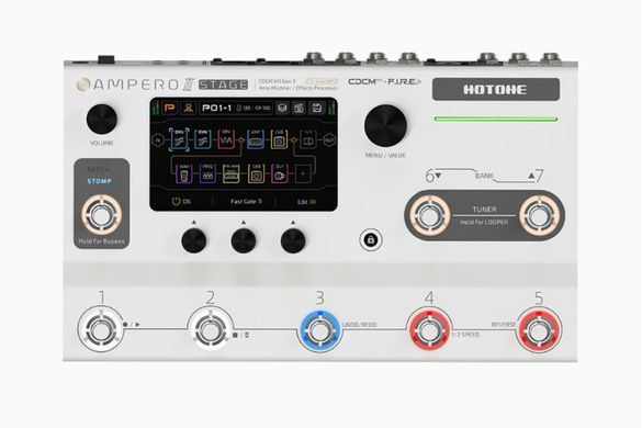 Hotone Audio Ampero Stage II - Гитарный процессор эффектов, Белый